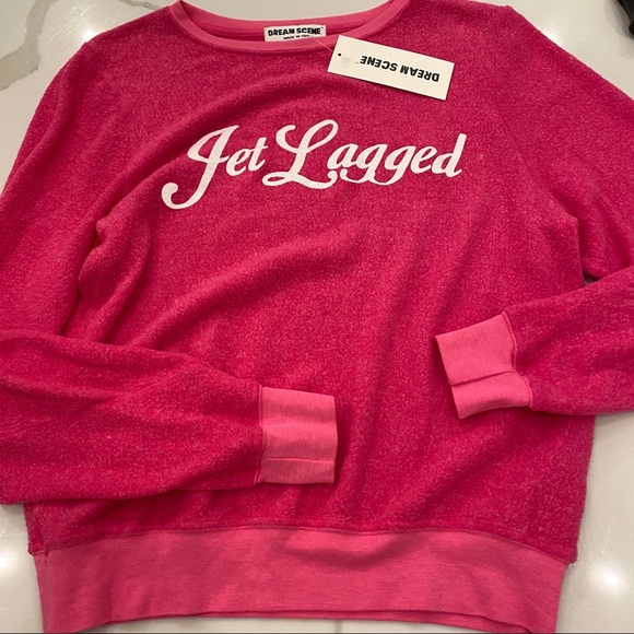 Wildfox dream scene jet lagged hot pink sweatshirt - Picture 2 of 6